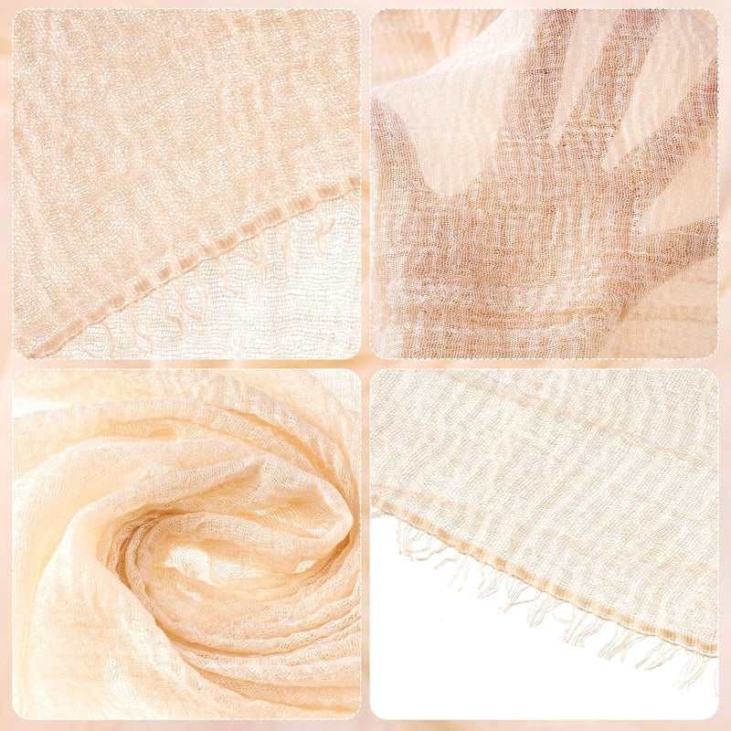 Nydotd Women Summer Cotton Linen Scarf Crinkle Long Beach Shawl Wrap hijab with Fringe - Image 3